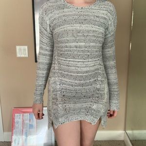 Grey Knit Sweater Dress
